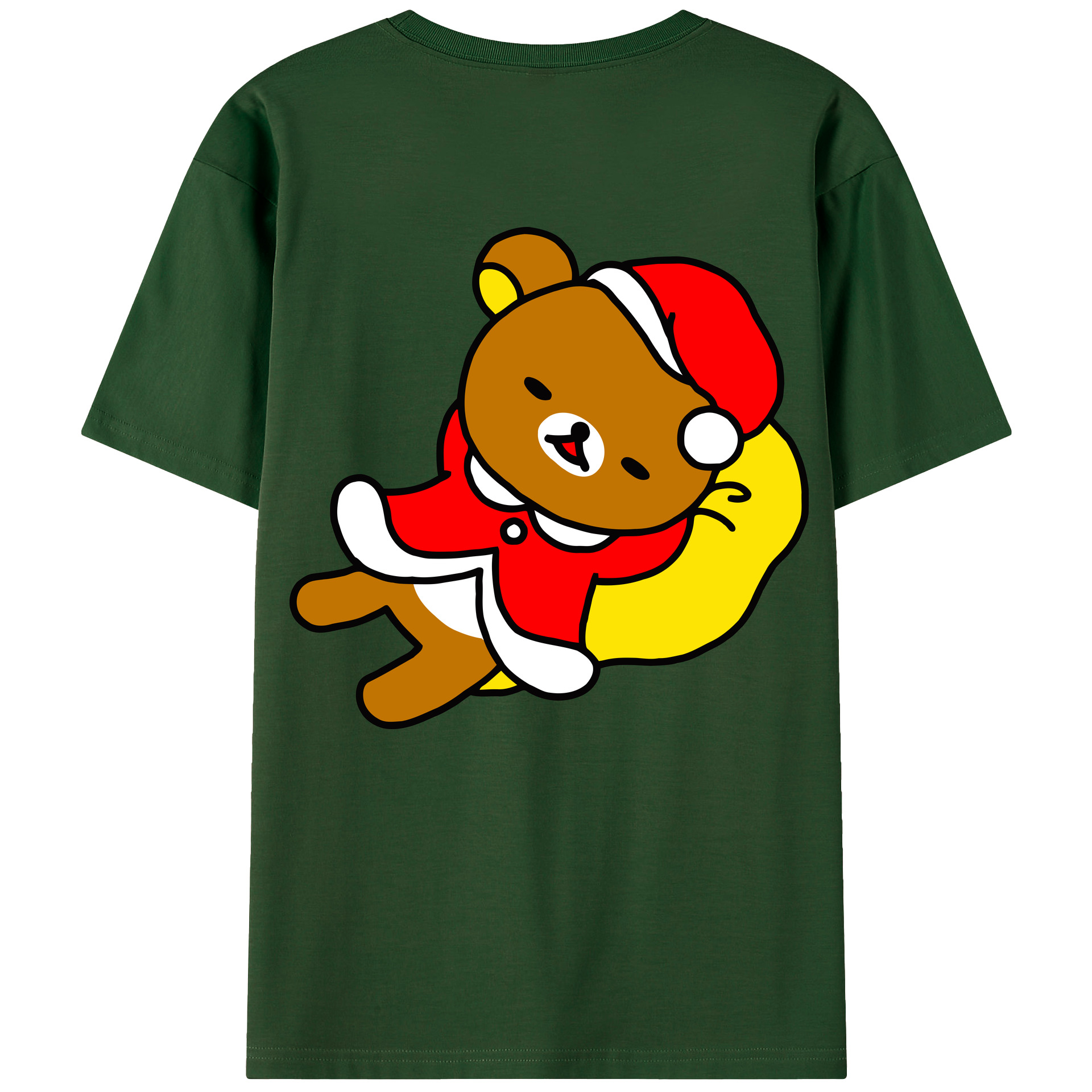 （画像用） リラックマ リラックマ キイロイトリ Rilakkuma Korilakkuma Kiiroitori 綿100％半袖Tシャツ（背面プリント）